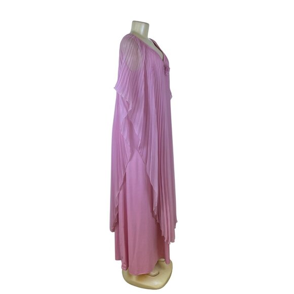 Vintage Themes Womens Pink Pleated Maxi Dress Elegant Flowing Design Size 16 - Picture 2 of 8